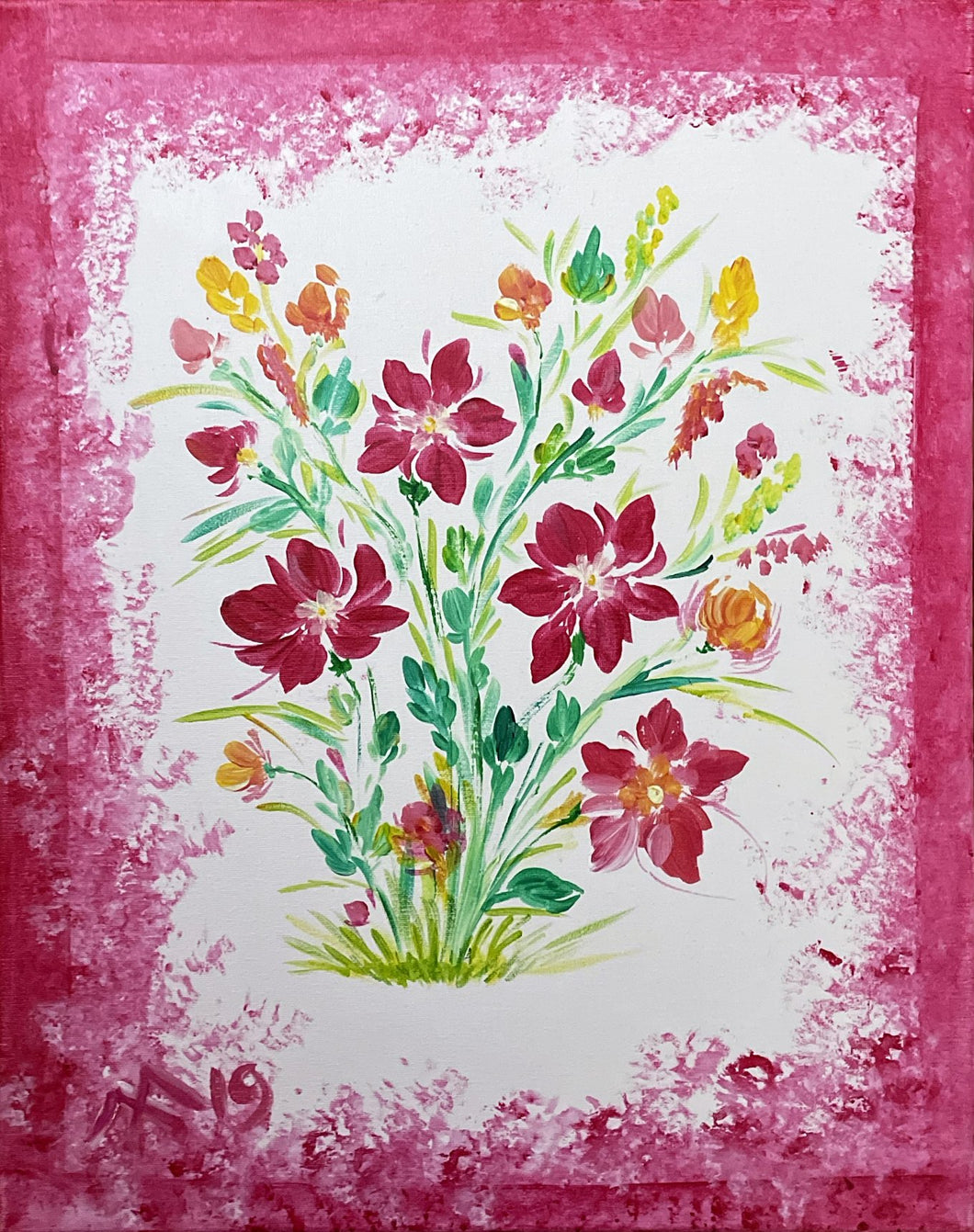 Pink Bouquet 16 x 20 inches
